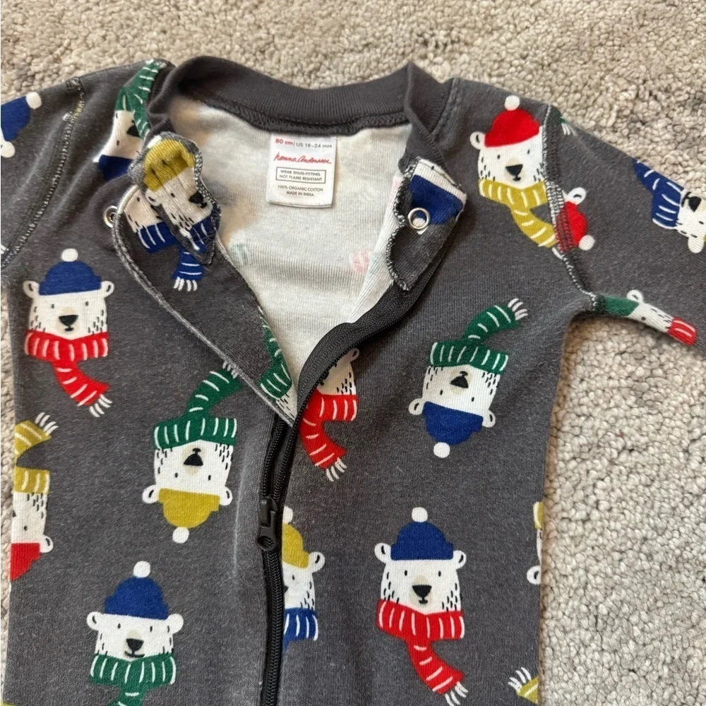 Hanna Andersson Organic Cotton Polar Bear Zip Sleeper – Size 18-24 Months